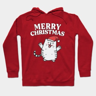 Cat wearing Santa Hat - Merry Christmas Hoodie